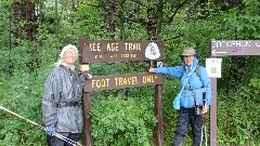 Judy Geisler; Ruth Bennett McDougal Dorrough; IAT
sign Ice Age Trail; Pine Lake Segment